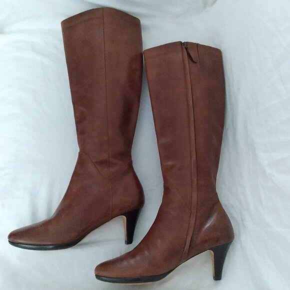 Cole Haan Brown Heeled Boots - Picture 1 of 12